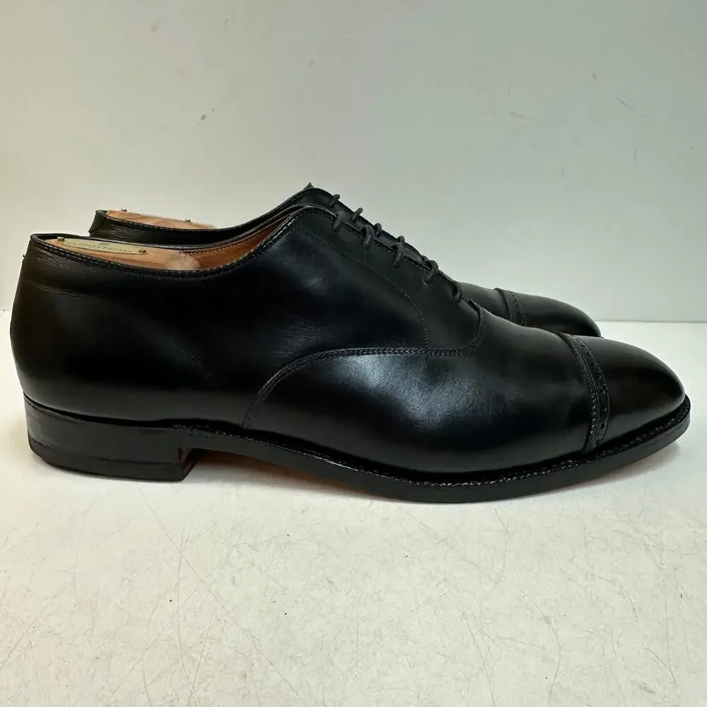 FULLY RESOLED Adlen 901 Perf Tip Bal Oxford Black Calf Hassis Made in USA 12 D
